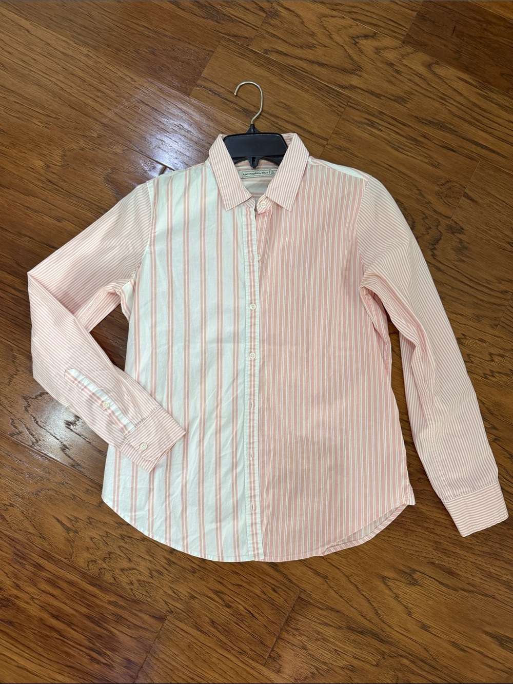 Abercrombie & Fitch Pink and White Striped Button-Down Shirt